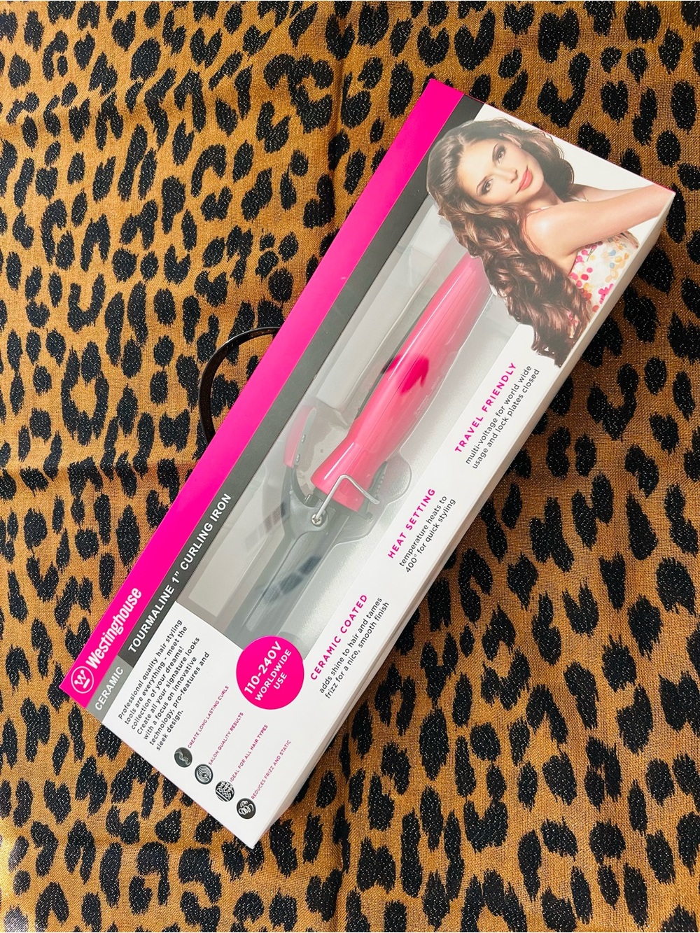 🩷🖤 Pink 🩷🖤 Black Ceramic Tourmaline Curling Iron - 1"